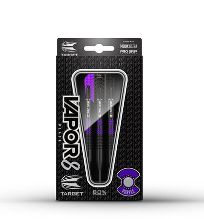 VAPOR8 BLACK  PURPLE STEEL TIP DARTS